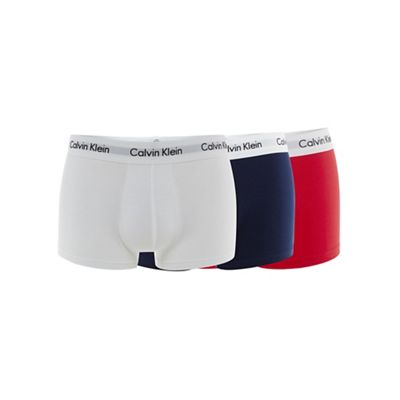 Pack of three bright colour low rise trunks